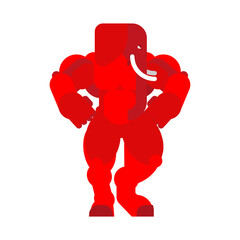 Red Strong Elephant Republican party USA. animal bodybuilder. hard beast