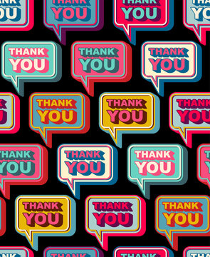 Thank you bubble pattern seamless. Gratitude speech background. vector texture