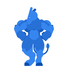 Blue Strong Donkey Democrat party USA. animal bodybuilder. hard beast