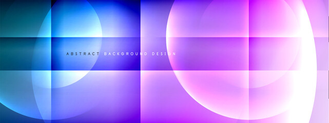 Fototapeta premium Vector abstract background - circle and cross on fluid gradient with shadows and light effects. Techno or business shiny design templates for text