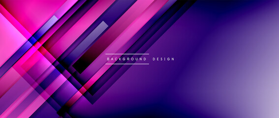 Dynamic lines on fluid color gradient. Trendy geometric abstract background for your text, logo or graphics