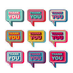 Thank you bubble set. Gratitude speech. vector illustration