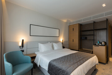 Interior of a luxury hotel bedroom