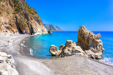 Fototapeta na wymiar Amazing Kalogeros beach near Agia Roumeli, Chania, Crete, Greece.
