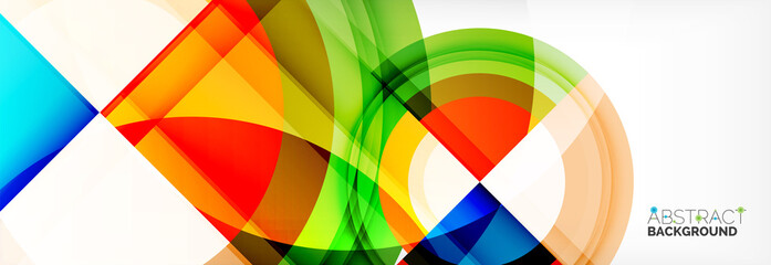 Round shapes, triangles and circles. Modern abstract background