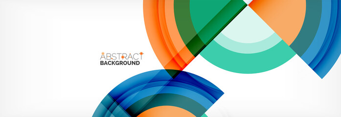 Obraz premium Round shapes, triangles and circles. Modern abstract background