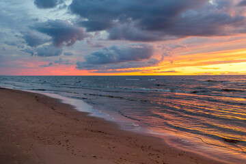 Sunset over the sea