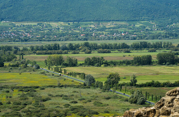 Naklejka premium Beautiful view from the Szigliget castle to the Hungarian landscape.