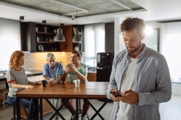 Loving his new phone