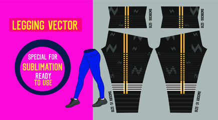 fitness leggings pants vector with mold and ready to use  