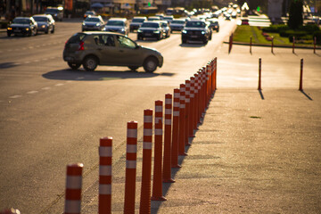 Obraz premium Anti parking bollard in the city