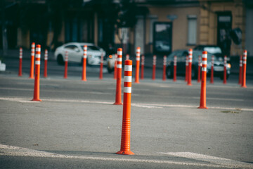 Obraz premium Anti parking bollard in the city