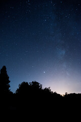 Milky Way Night Sky Photography | Galaxy Stars Over The Forest | Blue Night Photo | Long Exposure...