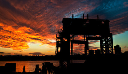 Old riverside park structure