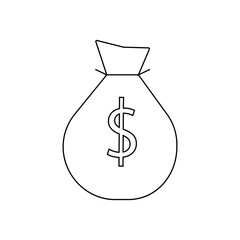 Money bag icon vector outline