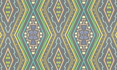 Colorful Tribal Background. Gray African Ethnic 