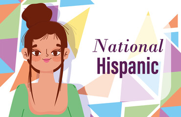 national hispanic heritage month, young woman cartoon