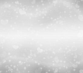 Abstract celebration background with hearts, sparkle, bubbles.