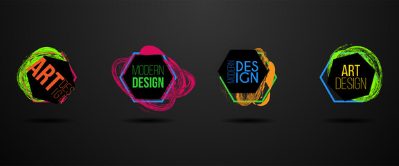 Modern design graphics. Dynamic hipster frame stylish background