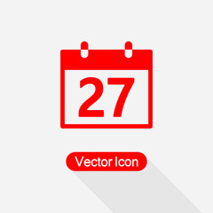 27 Calendar Icon Vector Illustration Eps10