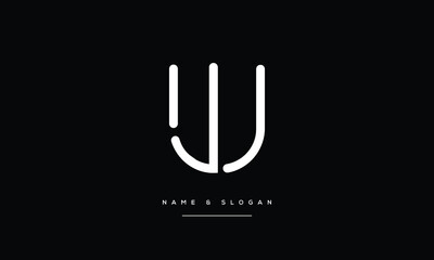 Fototapeta na wymiar UJ ,JU ,U ,J Abstract Letters Logo Monogram