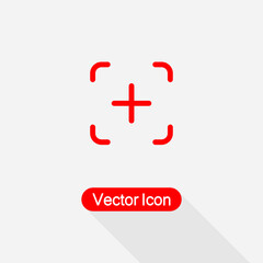 Add Icon, Plus Icon,Camera Focus Icon vector illustration Eps10