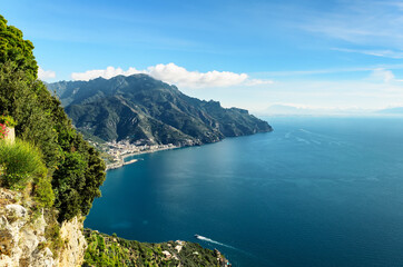 Naklejka na ściany i meble Magnificent view of the Amalfi coast. Italy