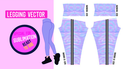 Obraz na płótnie Canvas fitness leggings pants vector with mold and ready to use 