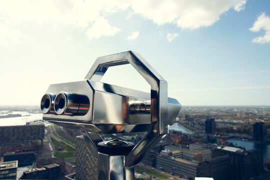 Viewfinder overlooking a big city
