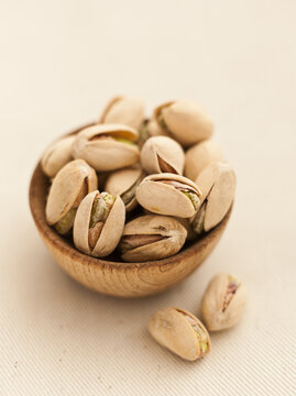 Pistachios in small bowl