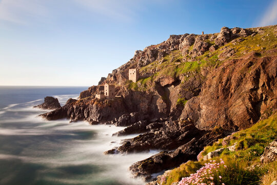The remains of a Tin Mine at Botallack, Cornwall, England