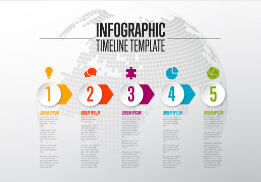 5 Simple Color Steps Process Infographic Layout