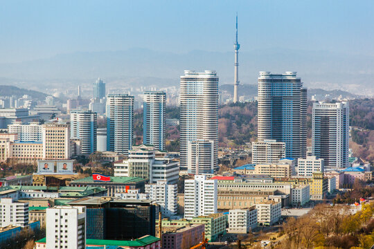 Democratic Peoples's Republic of Korea (DPRK), North Korea, Pyongyang city skyline