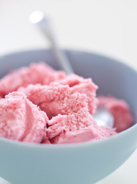 Bowl Of Strawberry Ice Cream