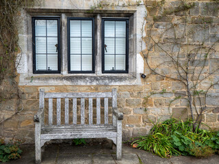 Fototapeta na wymiar wooden bench in the garden