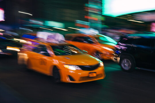 Yellow Taxi in Manhattan, New York