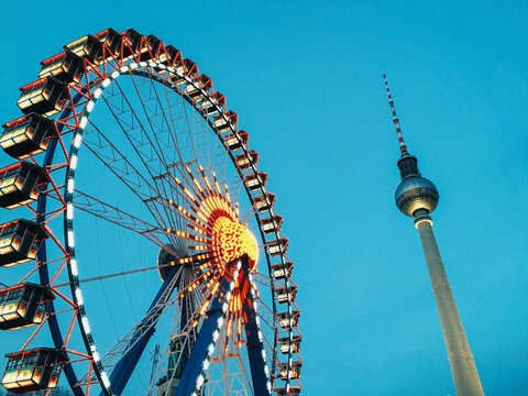 Ferris Wheel and Berlin TV Tower