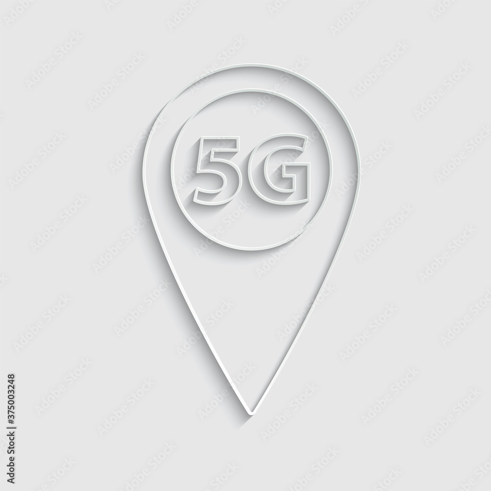 Poster paper 5g internet map pointer icon vector