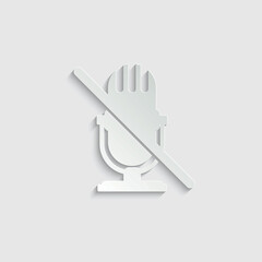 paper  no microphone   icon.  microphone mute  prohibiting sing 