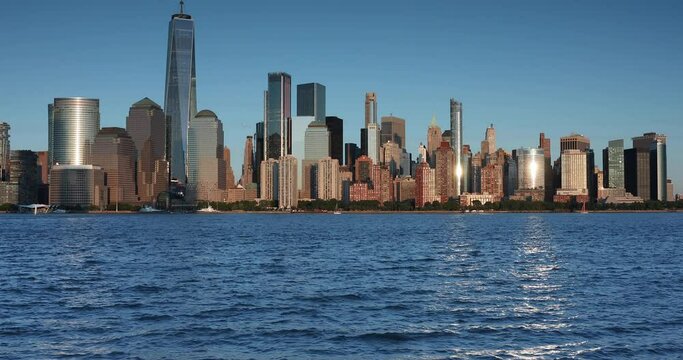 Manhattan city skyline in New York City USA