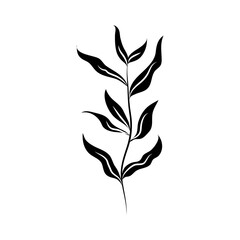 minimalist tattoo silhouette art herb and leaves rustic