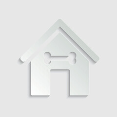paper pet house. puppy home vector 
