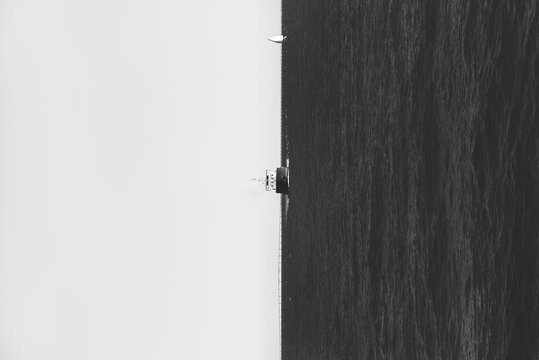 Abstract black and white maritime image
