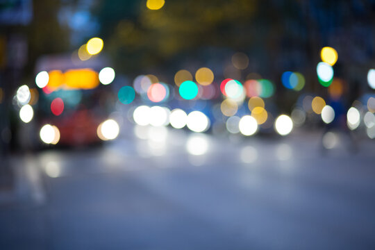 Barcelona bus station out of focus