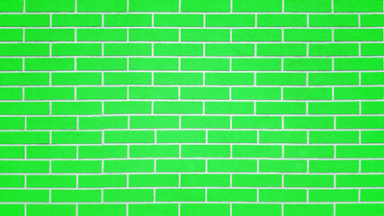 Clear green brick wall texture background.
