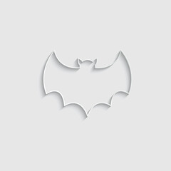 paper Bat icon vector sign  cartoon