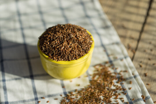 grain flax in the yellow plate