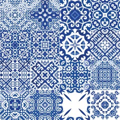 Decorative color ceramic azulejo tiles.