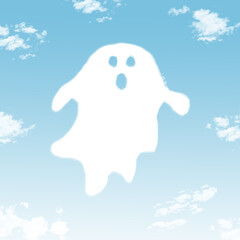 Ghost cloud shape , concept of Halloween