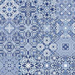 Antique azulejo tiles patchworks.